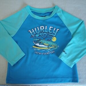 Hurley Kids Rashguard - Aqua and Blue